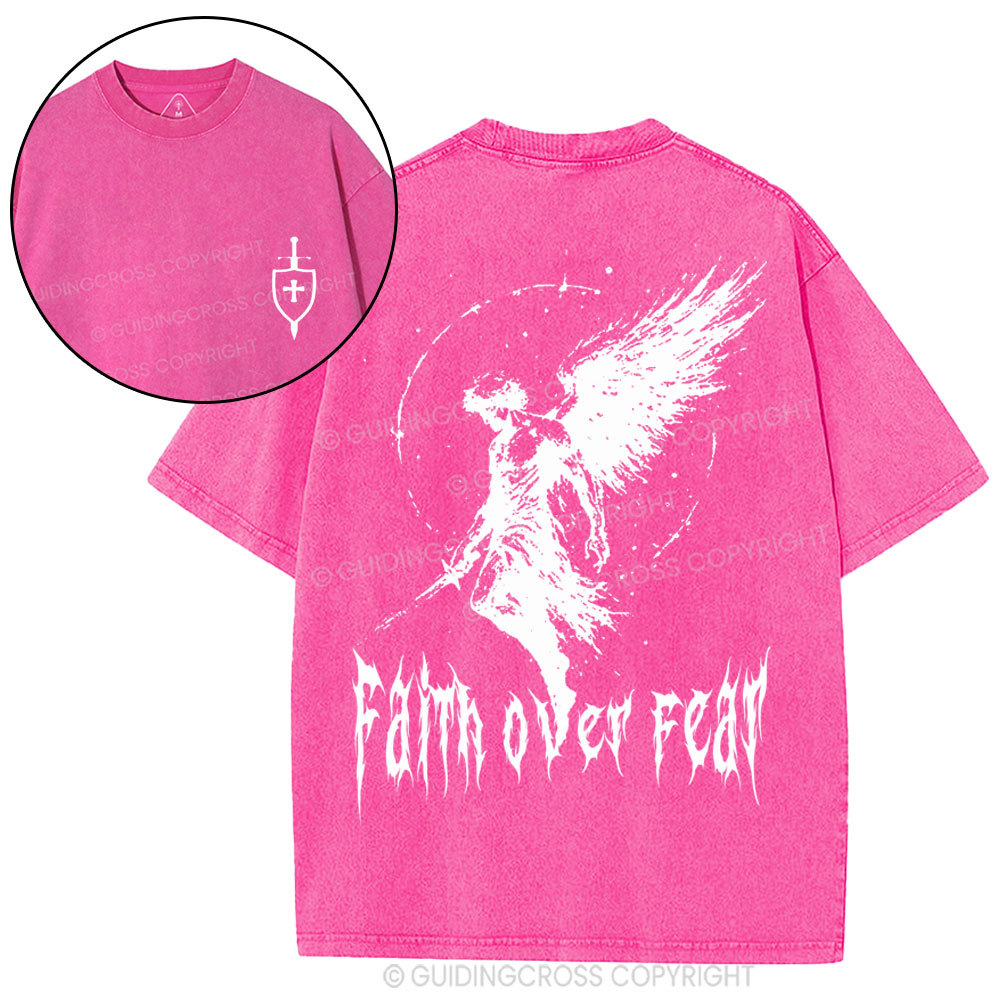 Faith Over Fear Christian Washed T-Shirt