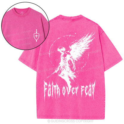 Faith Over Fear Christian Washed T-Shirt
