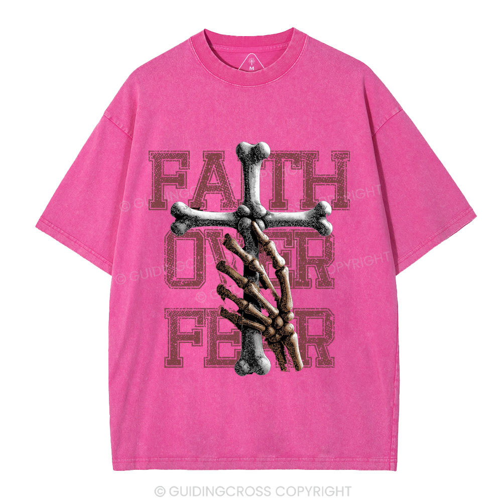 Faith Over Fear Christian Washed T-Shirt