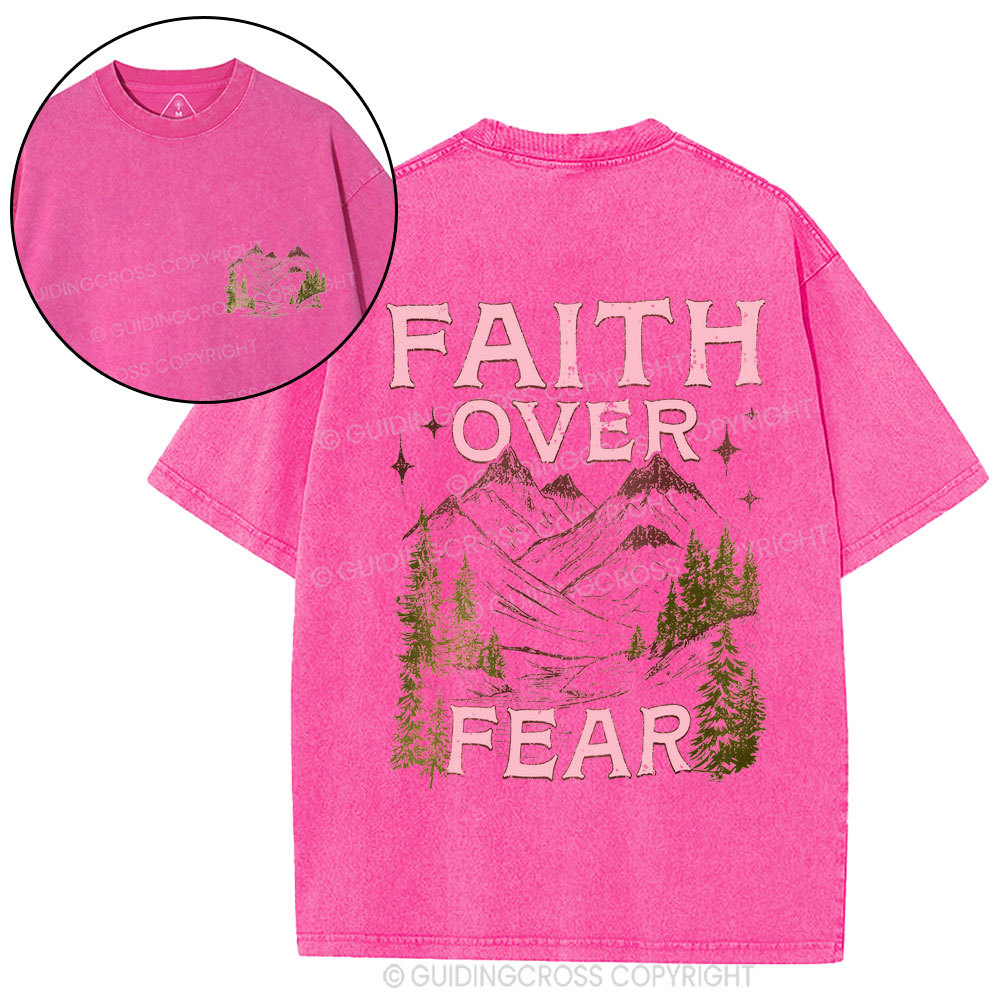 Faith Over Fear Christian Washed T-Shirt