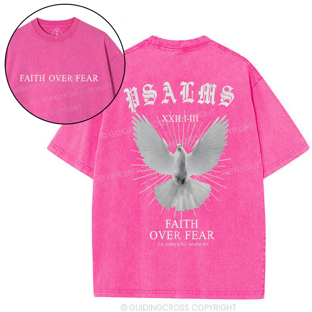 Faith Over Fear Christian Washed T-Shirt