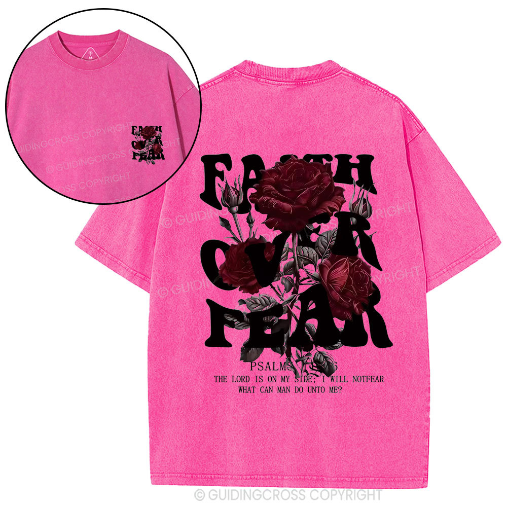 Faith Over Fear Christian Washed T-Shirt