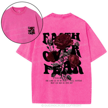 Faith Over Fear Christian Washed T-Shirt