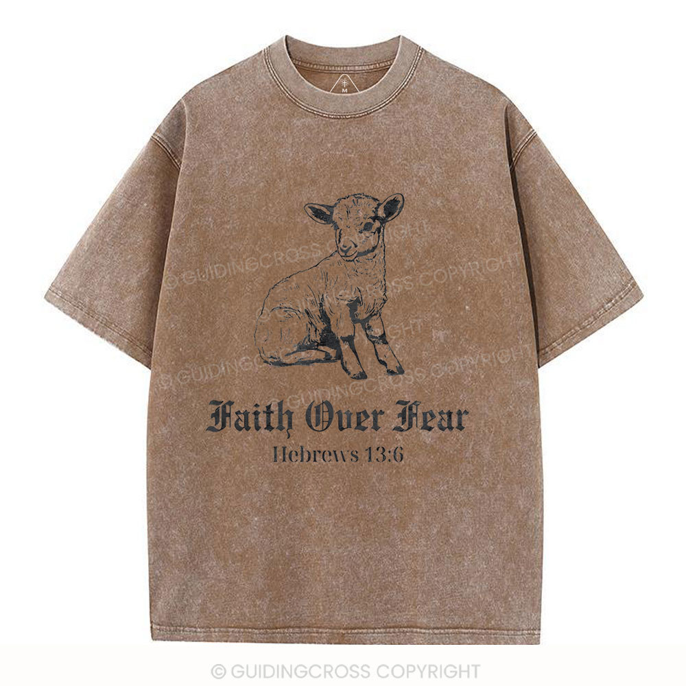 Faith Over Fear Christian Washed T-Shirt