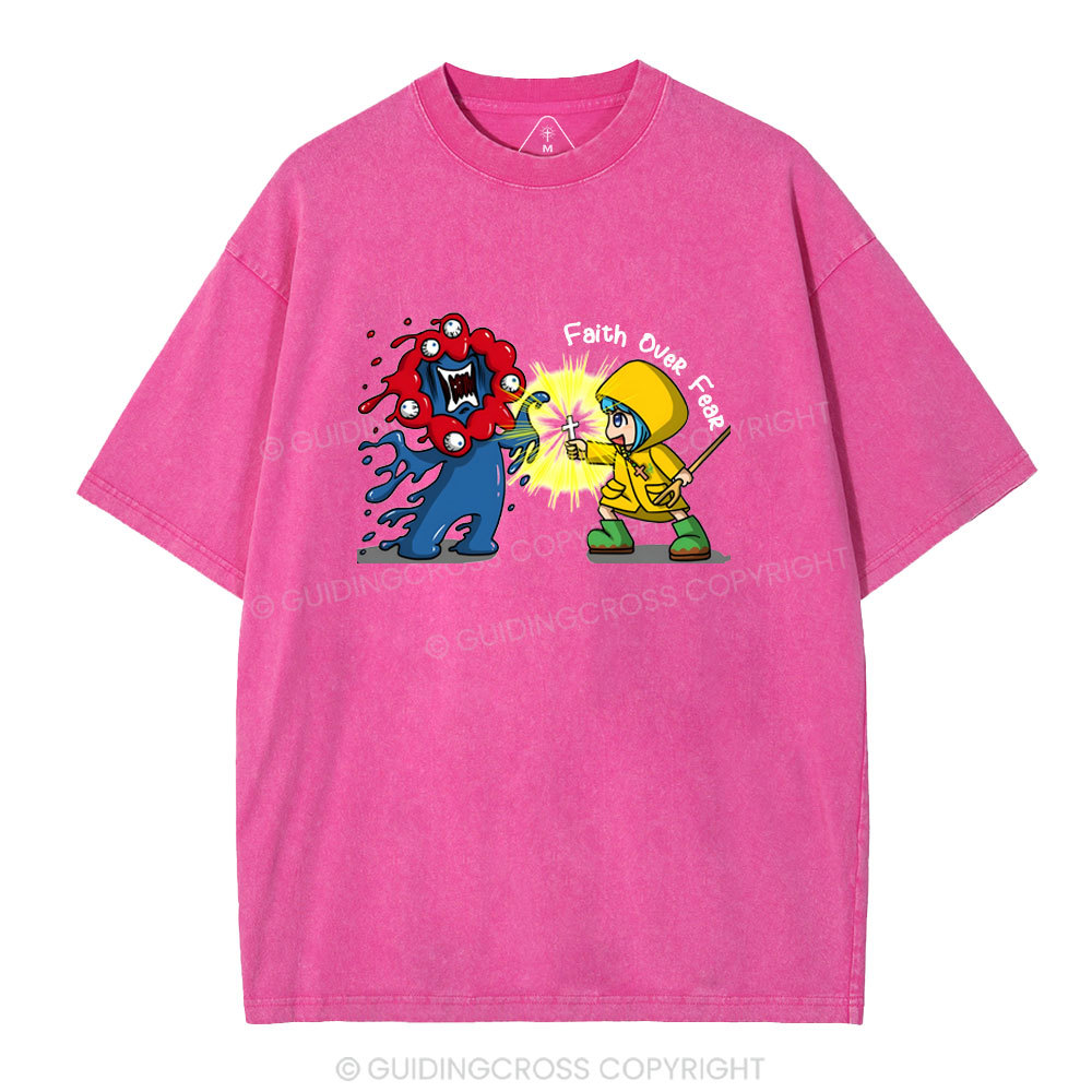 Faith Over Fear Christian Washed T-Shirt