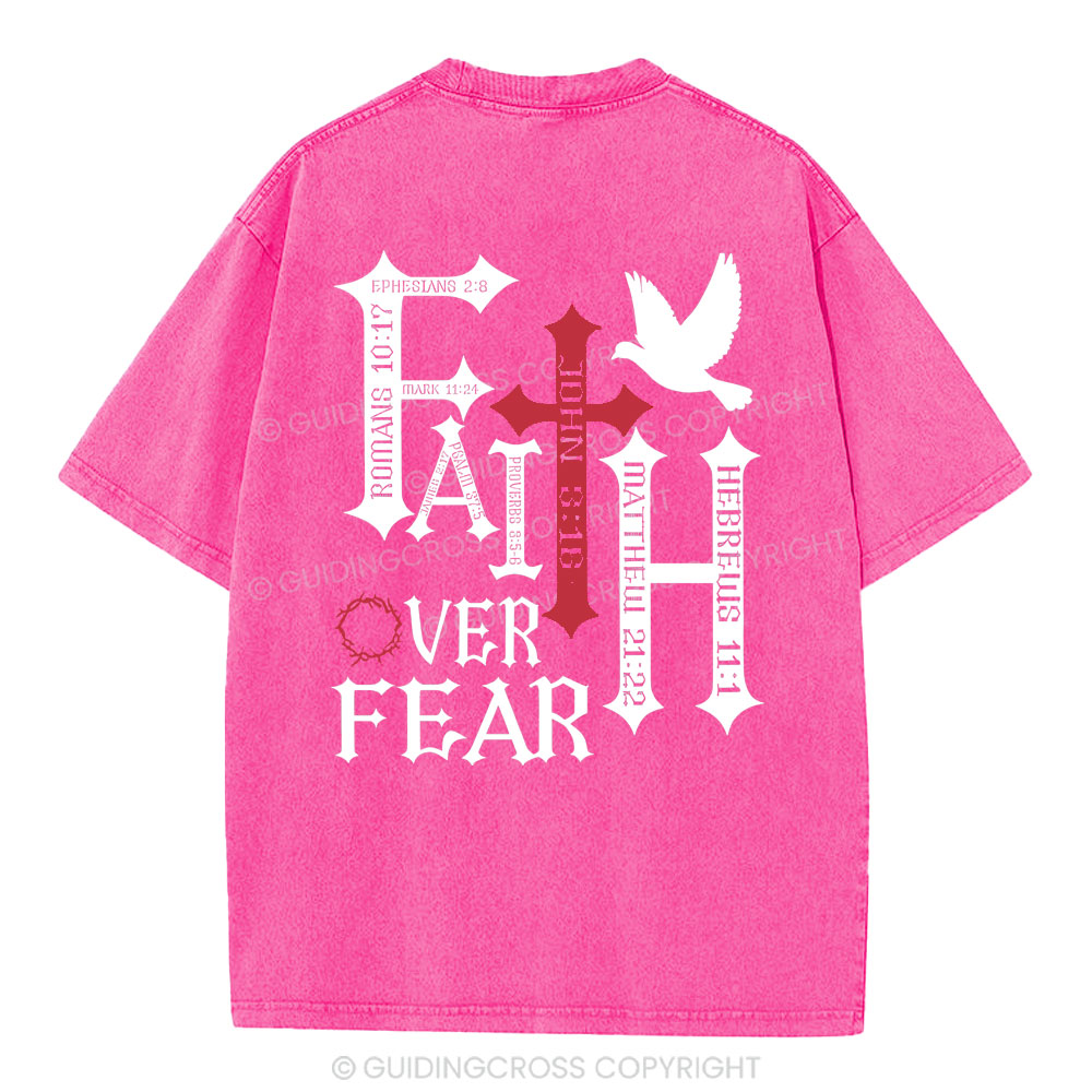 Faith Over Fear Christian Washed T-Shirt