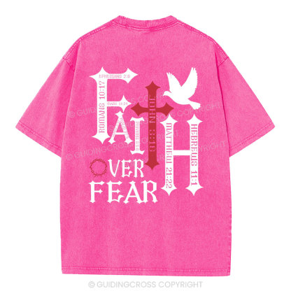 Faith Over Fear Christian Washed T-Shirt
