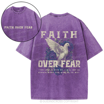 Faith Over Fear Christian Washed T-Shirt