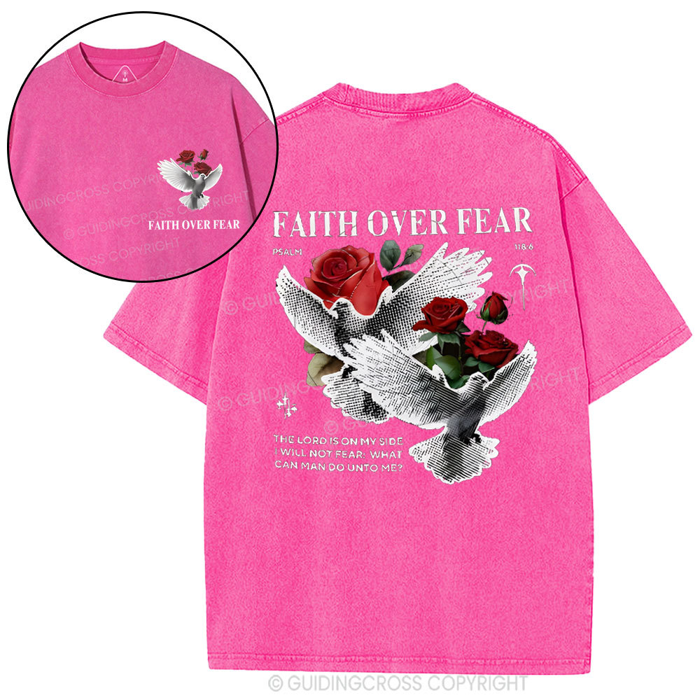 Faith Over Fear Christian Washed T-Shirt