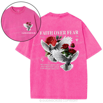 Faith Over Fear Christian Washed T-Shirt