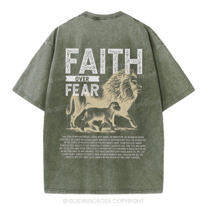 Faith Over Fear Christian Washed T-Shirt