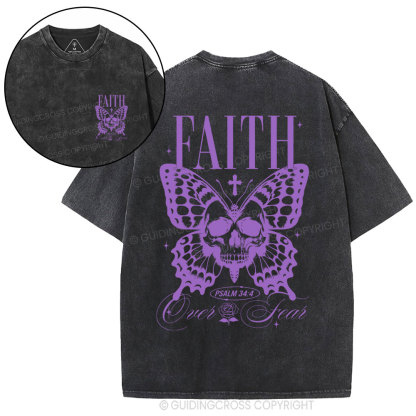 Faith Over Fear Christian Washed T-Shirt