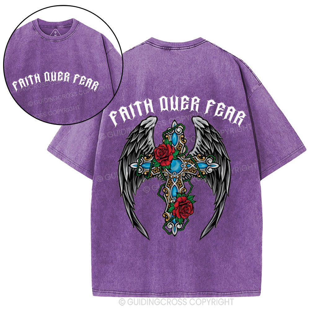 Faith Over Fear Christian Washed T-Shirt