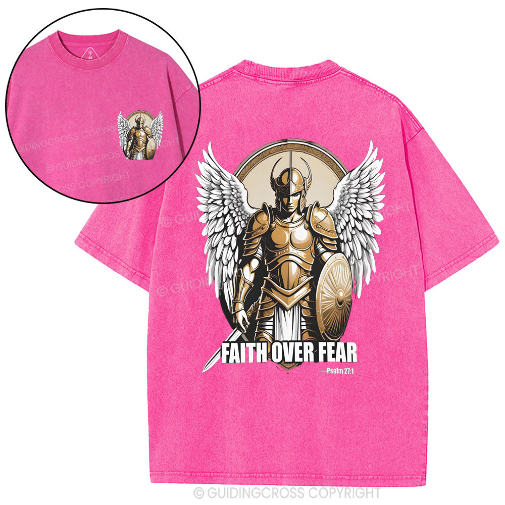 Faith Over Fear Trust That God Christian Washed T-Shirt