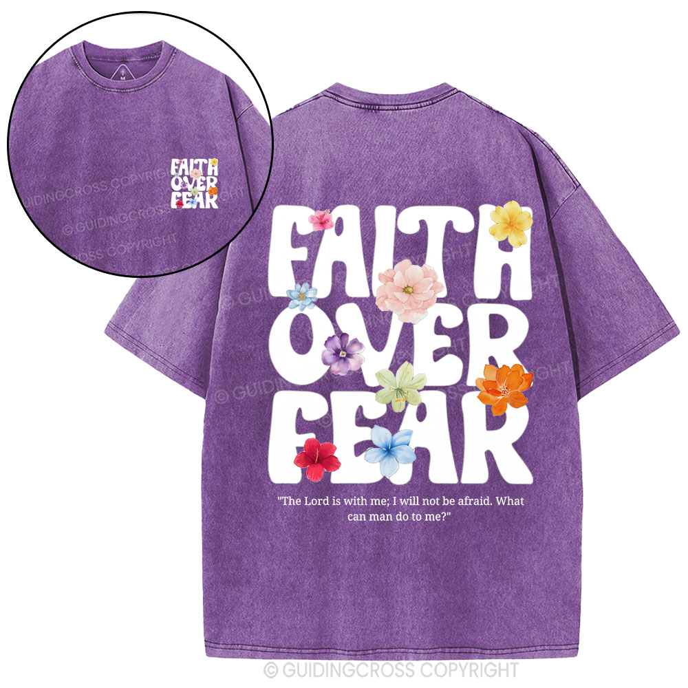 Faith Can Move Mountain Christian Washed T-Shirt