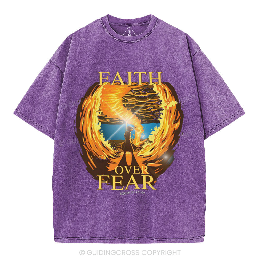 Faith Over Fear Christian Washed T-Shirt