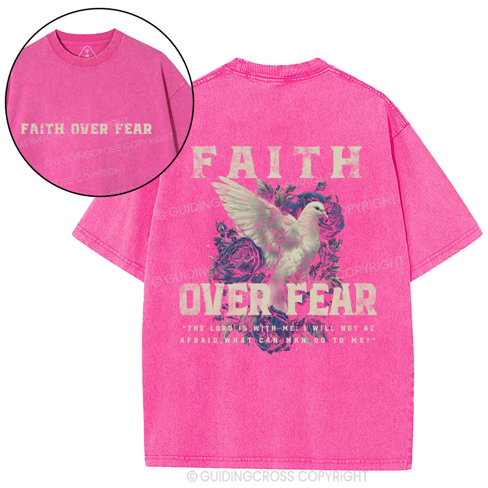 Faith Over Fear Christian Washed T-Shirt