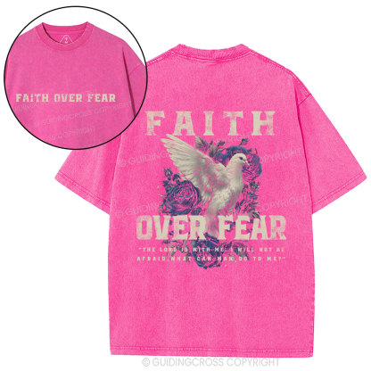 Faith Over Fear Christian Washed T-Shirt