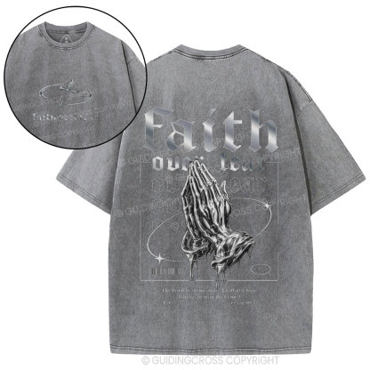 Faith Over Fear Christian Washed T-Shirt