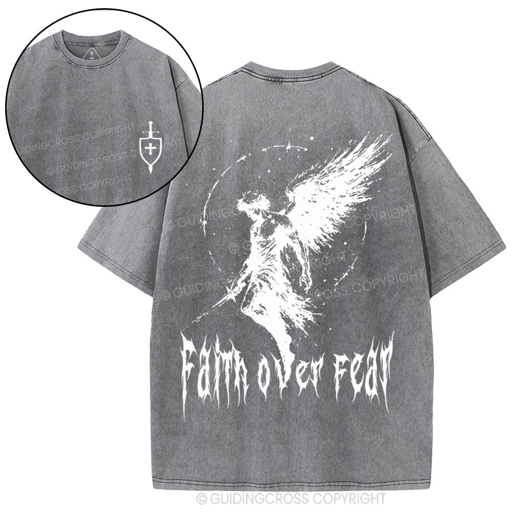Faith Over Fear Christian Washed T-Shirt