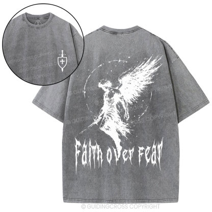 Faith Over Fear Christian Washed T-Shirt