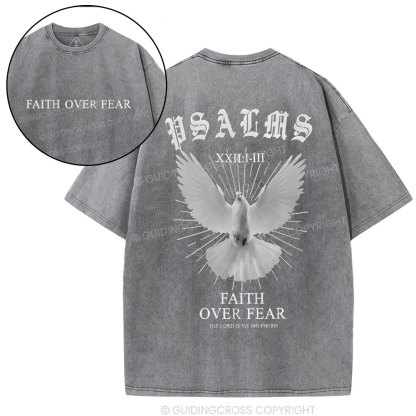 Faith Over Fear Christian Washed T-Shirt