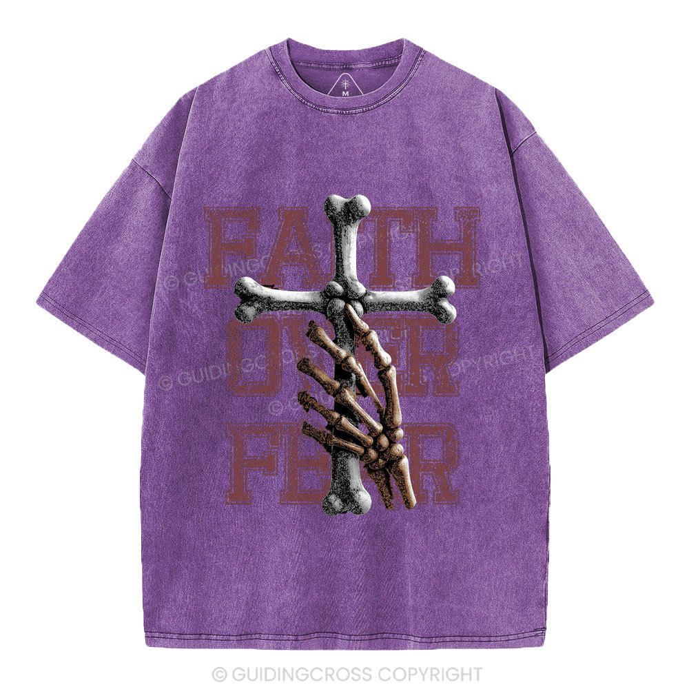 Faith Over Fear Christian Washed T-Shirt
