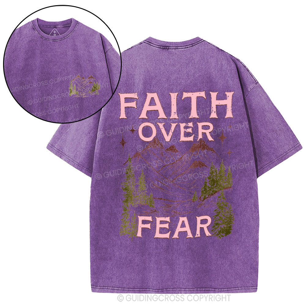 Faith Over Fear Christian Washed T-Shirt