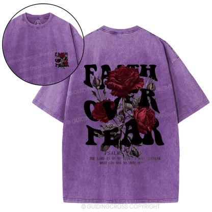 Faith Over Fear Christian Washed T-Shirt