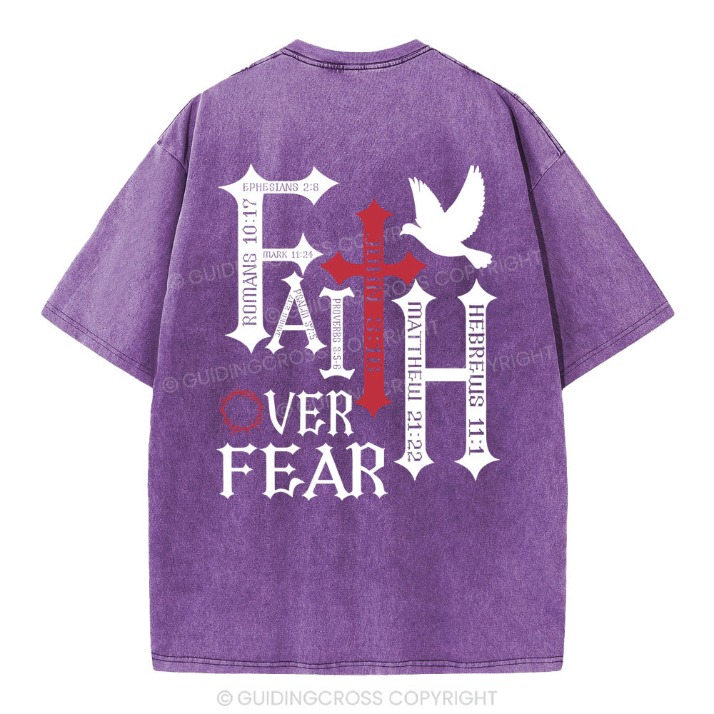 Faith Over Fear Christian Washed T-Shirt