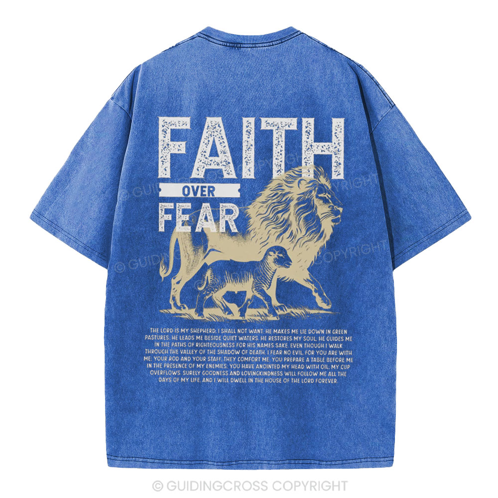 Faith Over Fear Christian Washed T-Shirt