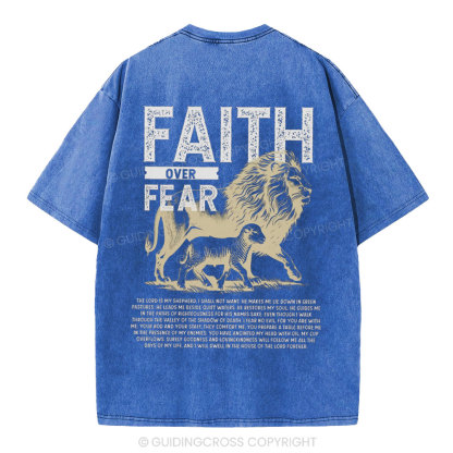 Faith Over Fear Christian Washed T-Shirt