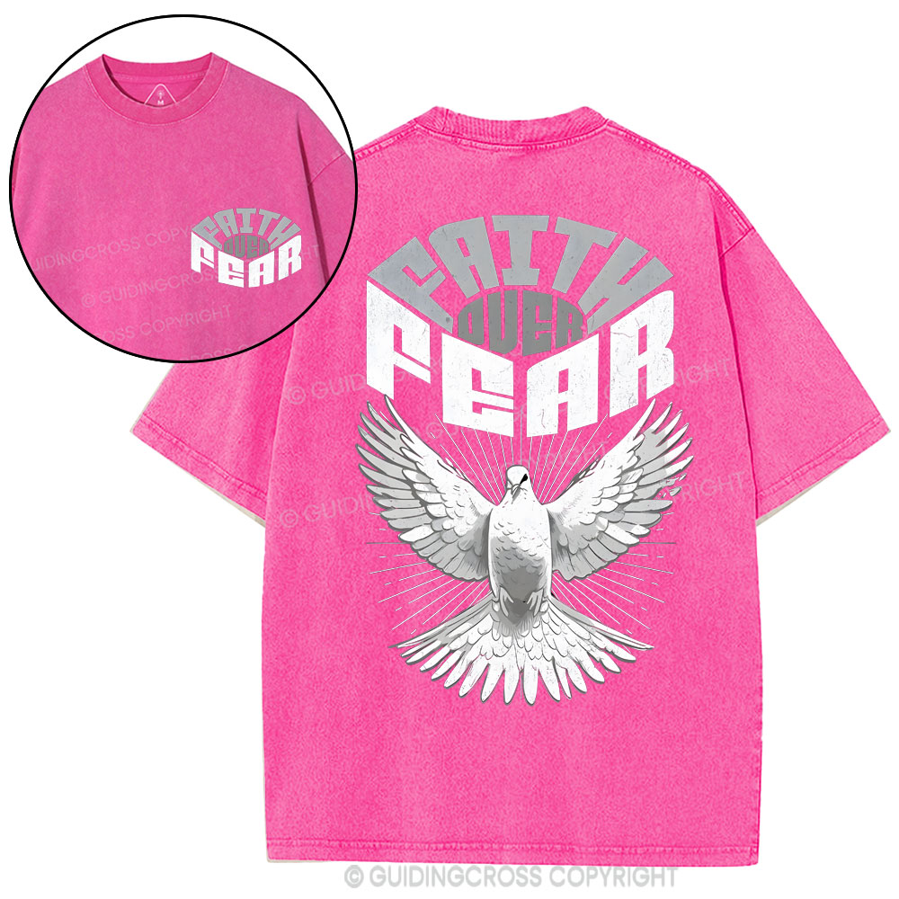 Faith Over Fear Christian Washed T-Shirt