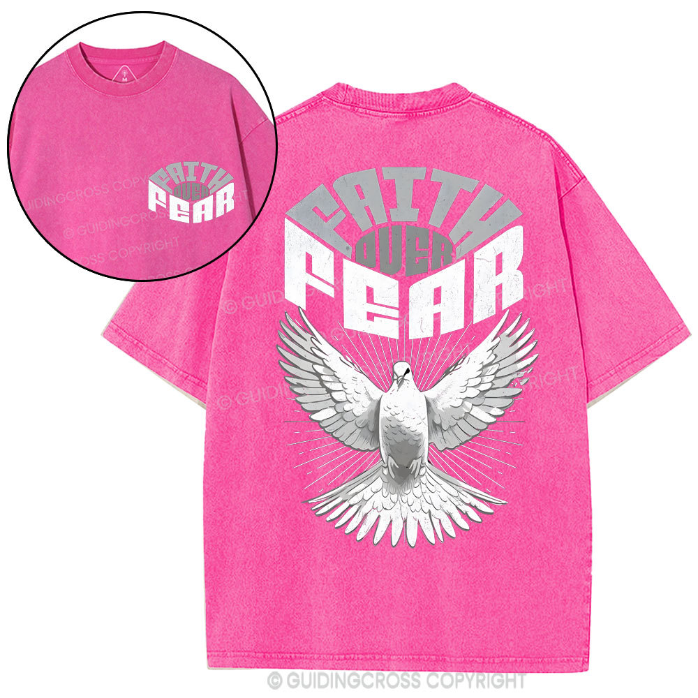 Faith Over Fear Christian Washed T-Shirt