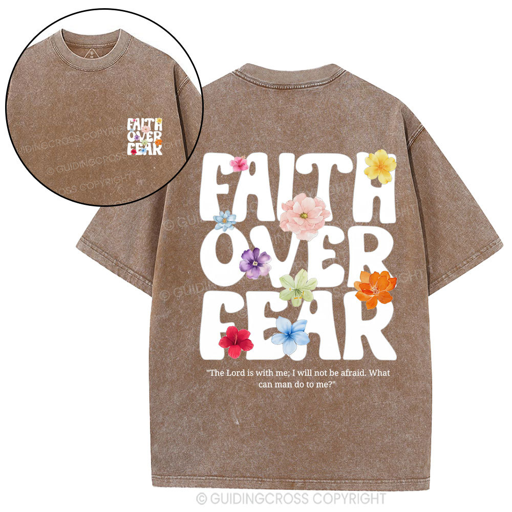 Faith Can Move Mountain Christian Washed T-Shirt