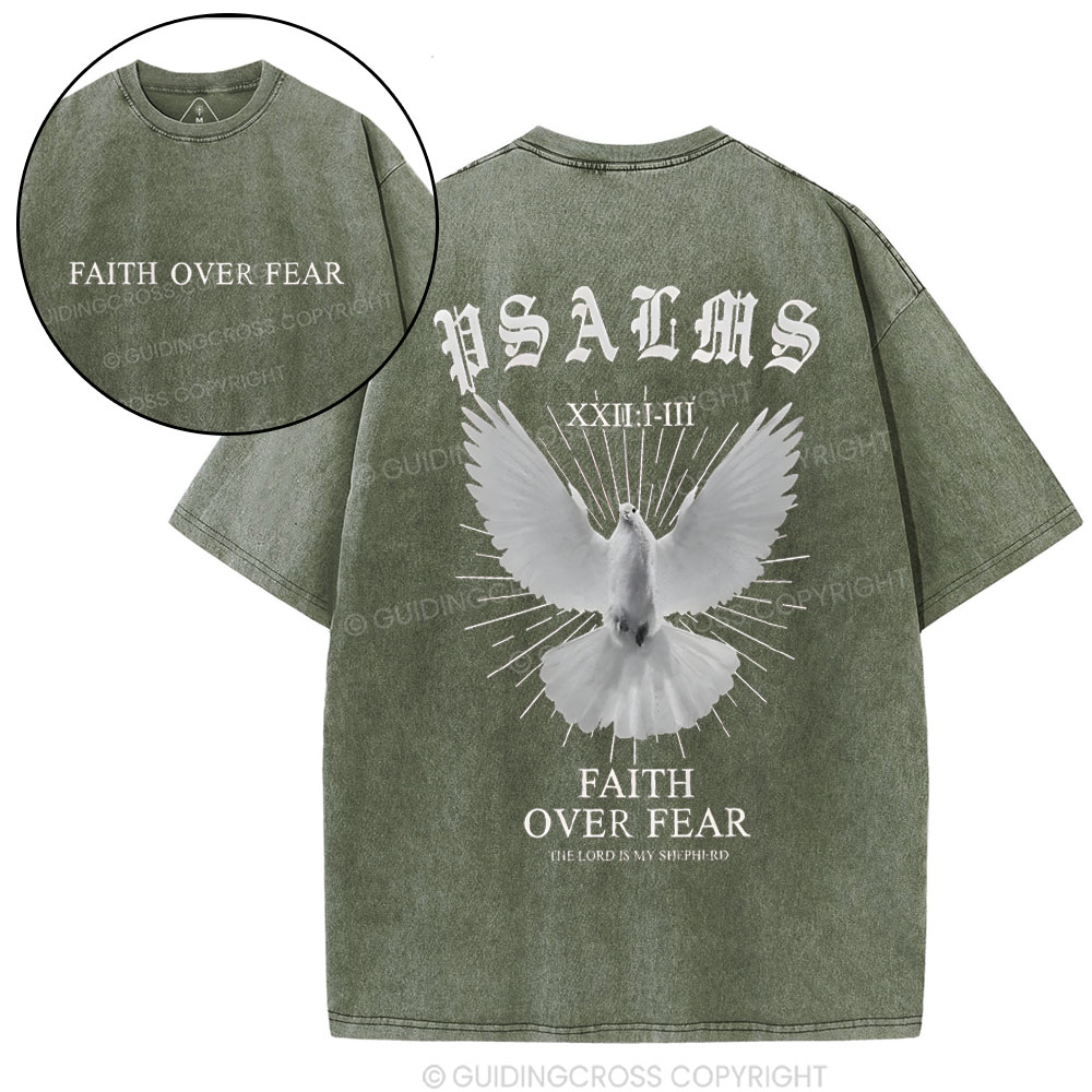 Faith Over Fear Christian Washed T-Shirt