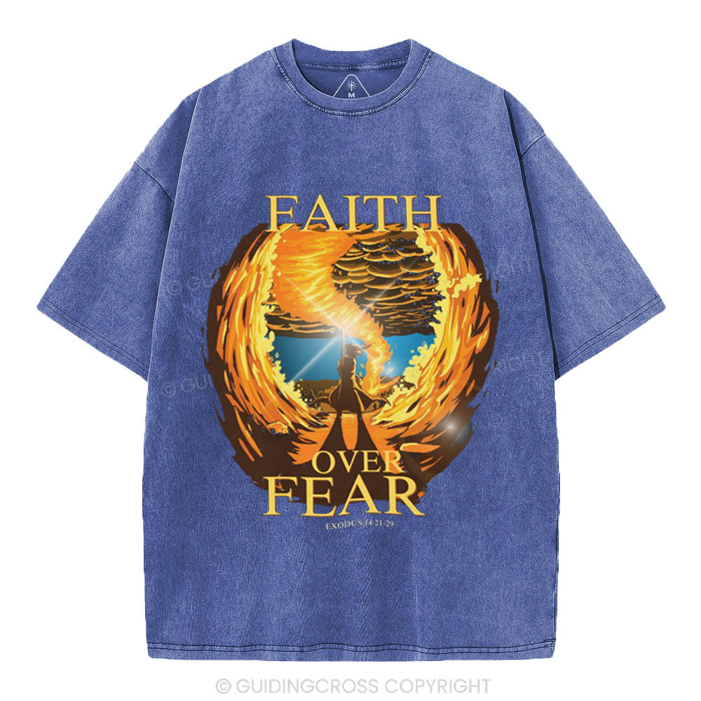 Faith Over Fear Christian Washed T-Shirt