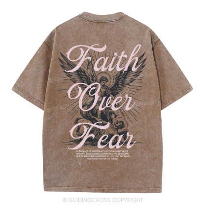 Faith Over Fear Christian Washed T-Shirt
