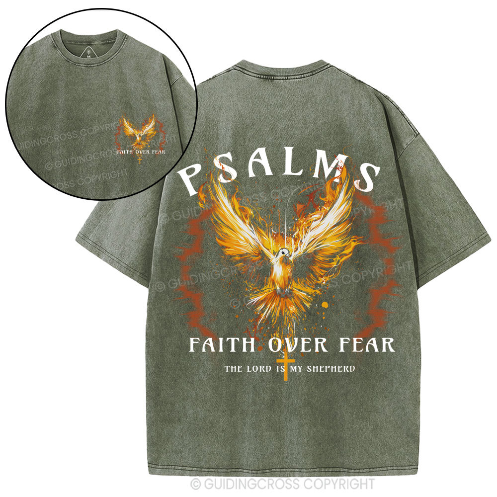 Faith Over Fear Christian Washed T-Shirt