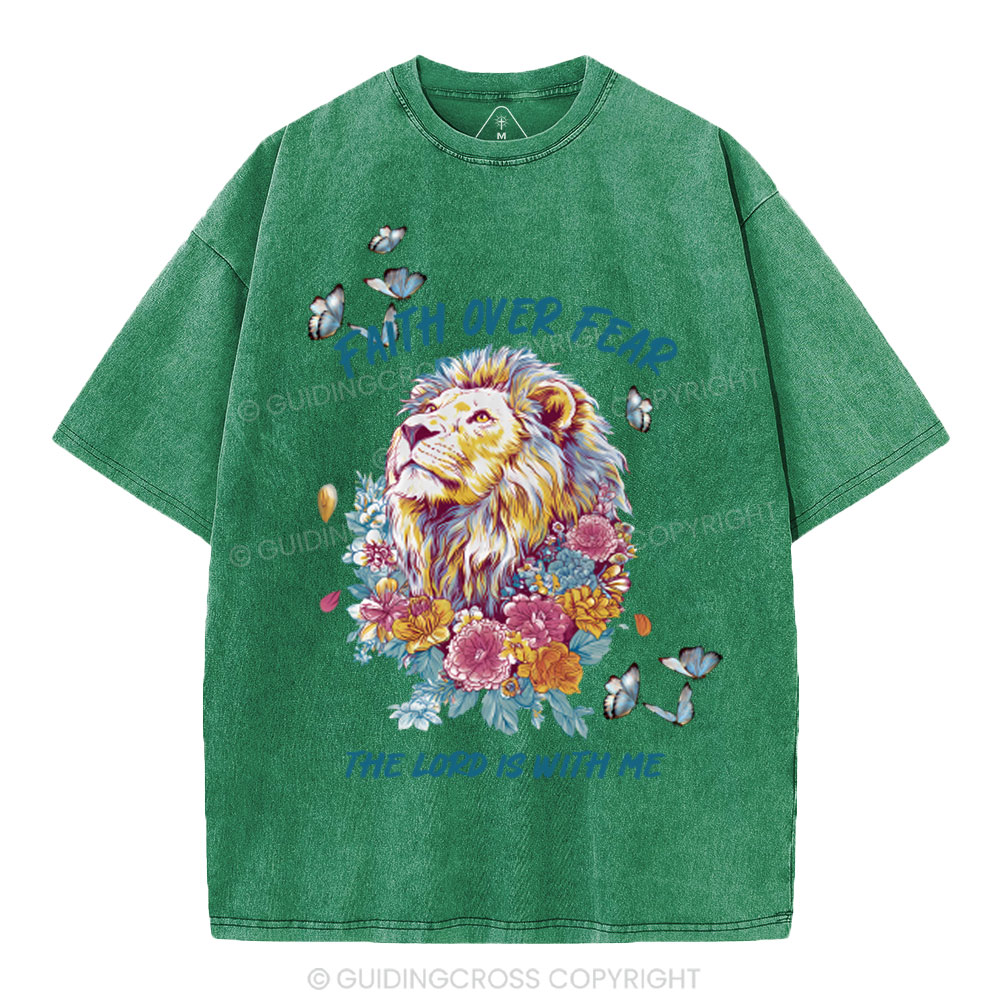 Faith Over Fear Christian Washed T-Shirt