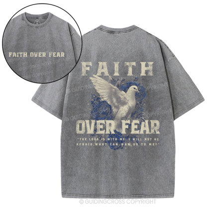 Faith Over Fear Christian Washed T-Shirt