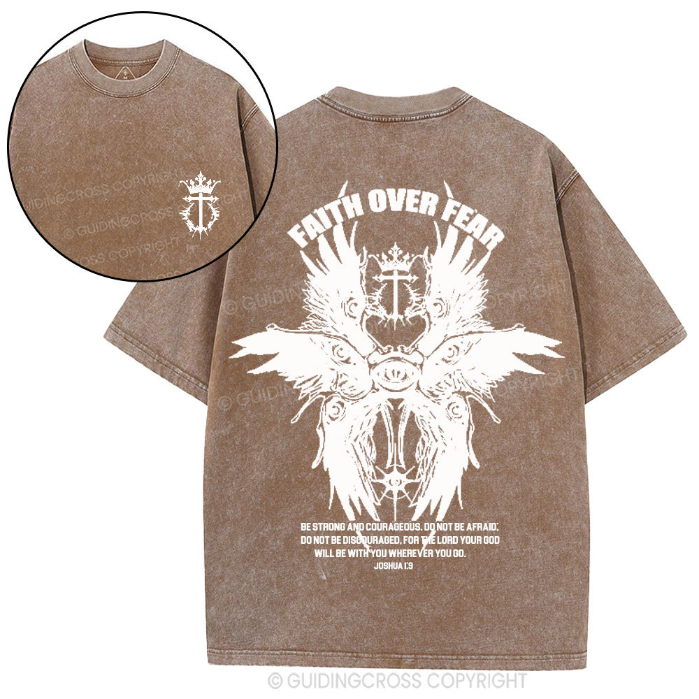 Faith Over Fear Christian Washed T-Shirt
