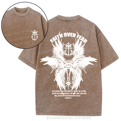 Faith Over Fear Christian Washed T-Shirt