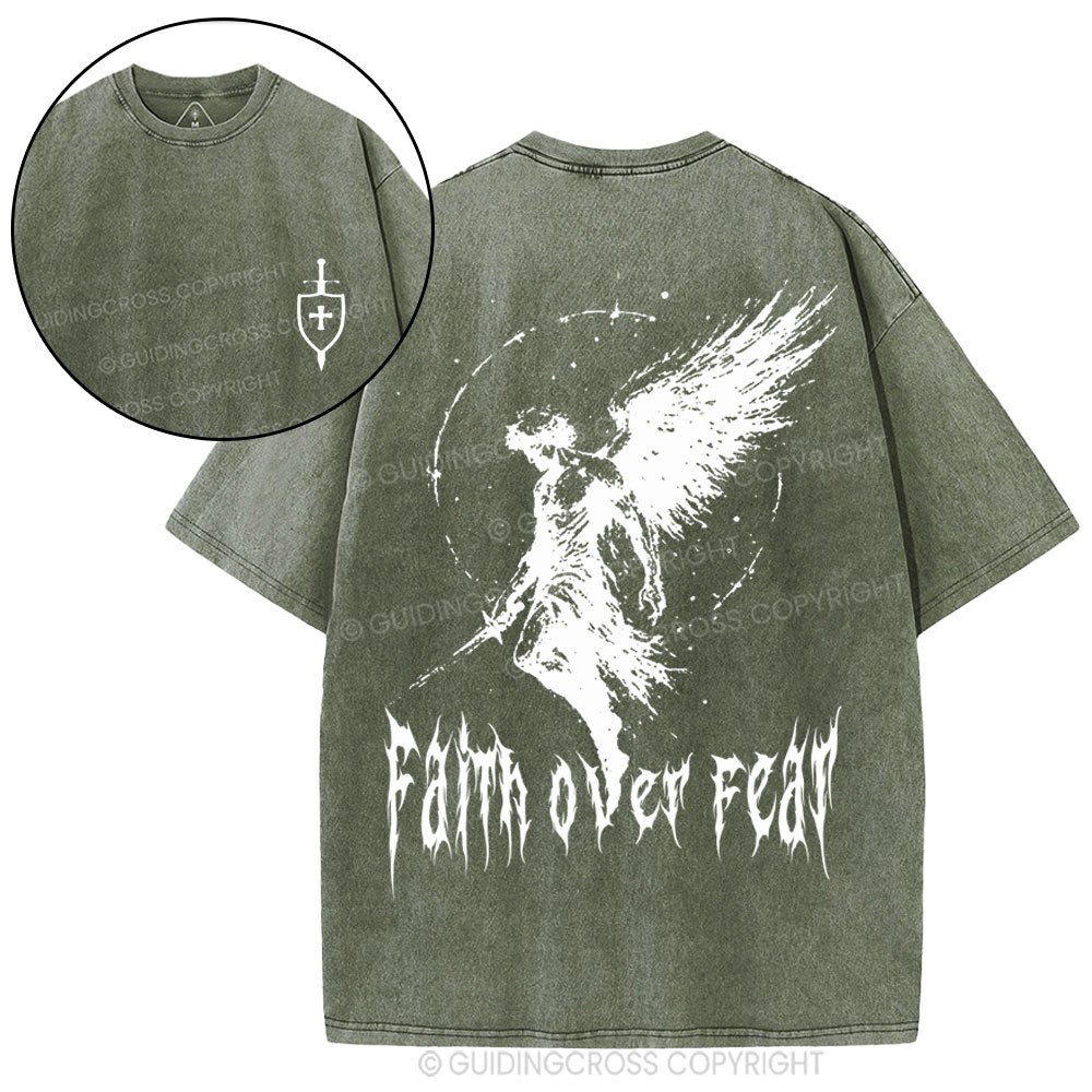 Faith Over Fear Christian Washed T-Shirt