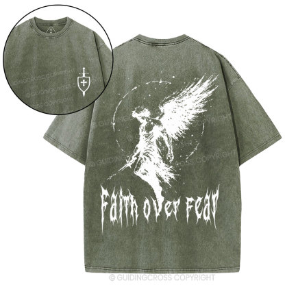 Faith Over Fear Christian Washed T-Shirt