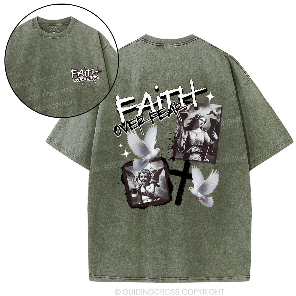 Faith Over Fear Christian Washed T-Shirt