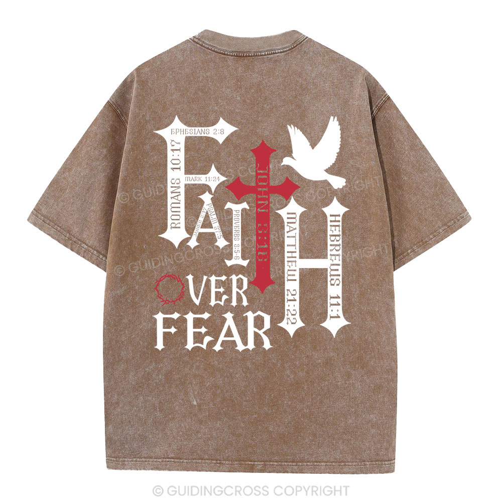 Faith Over Fear Christian Washed T-Shirt