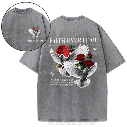 Faith Over Fear Christian Washed T-Shirt
