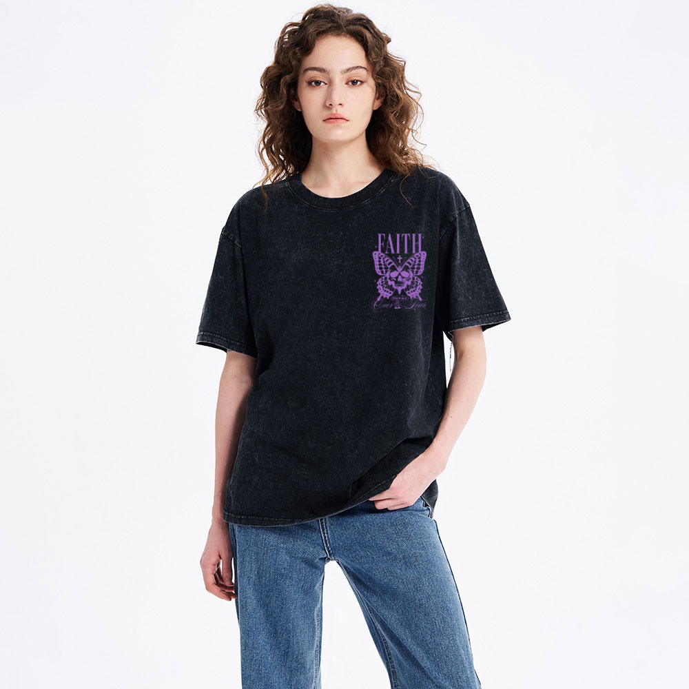 Faith Over Fear Christian Washed T-Shirt