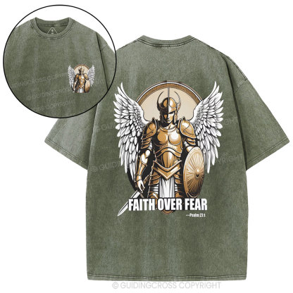 Faith Over Fear Trust That God Christian Washed T-Shirt